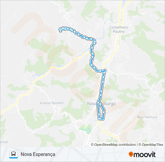 Mapa da linha 52-A de ônibus