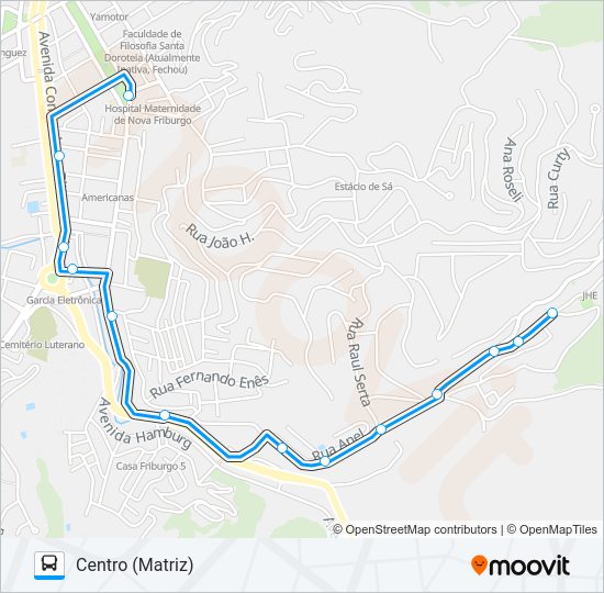 Mapa da linha 05 de ônibus