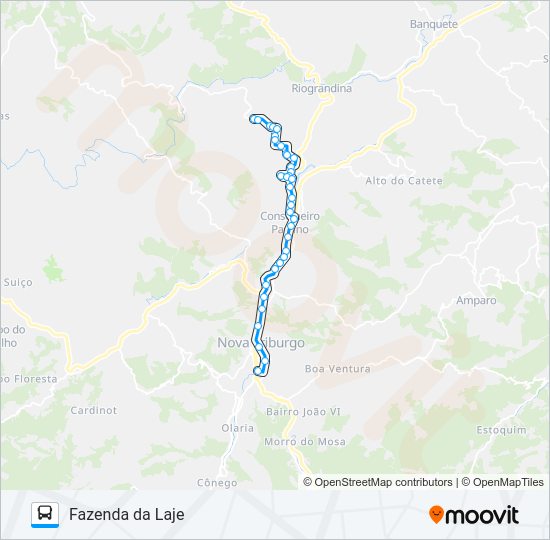 Mapa da linha 27 de ônibus
