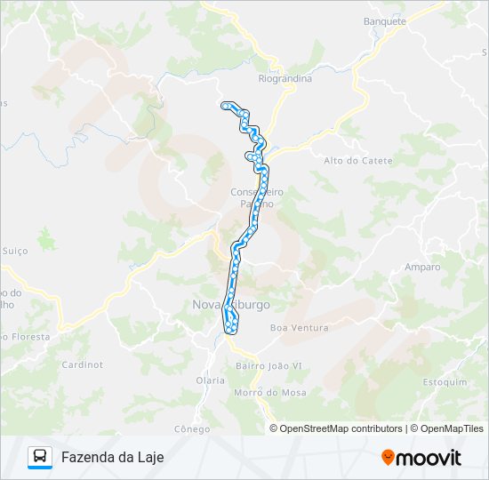 Mapa da linha 27 de ônibus