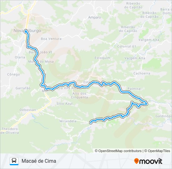 Mapa da linha 49-A de ônibus
