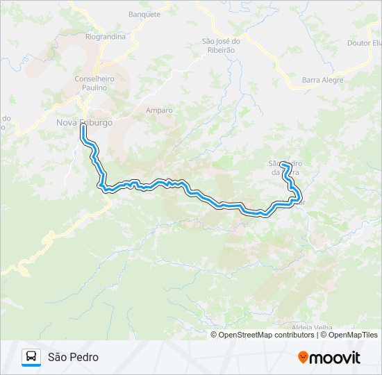 Mapa da linha 47 de ônibus