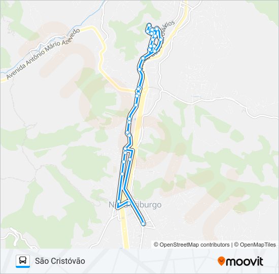 Mapa da linha 08 de ônibus