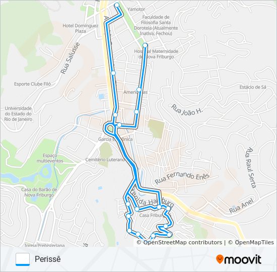 Mapa da linha 08 de ônibus
