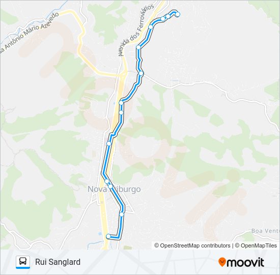 Mapa da linha 16 de ônibus