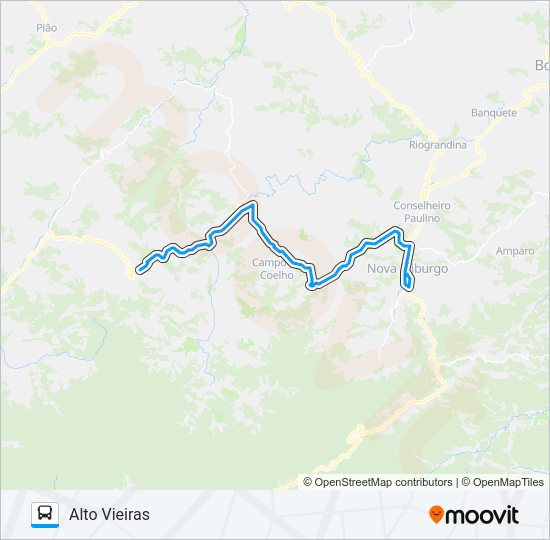 Mapa da linha 53-A de ônibus