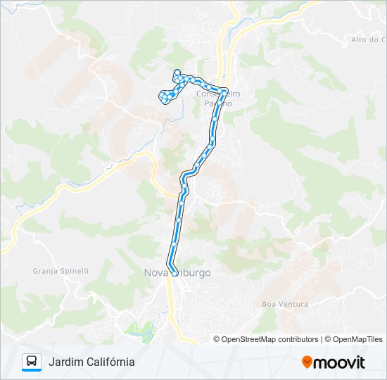 Mapa da linha 24 de ônibus