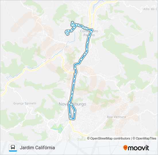 Mapa da linha 24 de ônibus