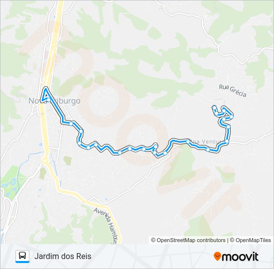 Mapa da linha 35 de ônibus