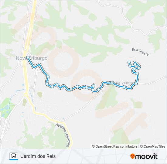 Mapa da linha 35 de ônibus