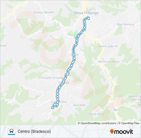 Mapa da linha 44 de ônibus