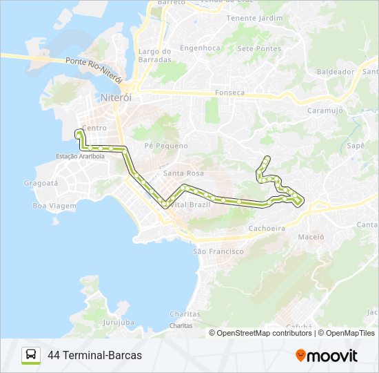 Mapa da linha 44 de ônibus