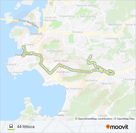 Mapa da linha 44 de ônibus