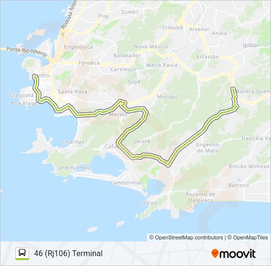 Mapa da linha 46 de ônibus