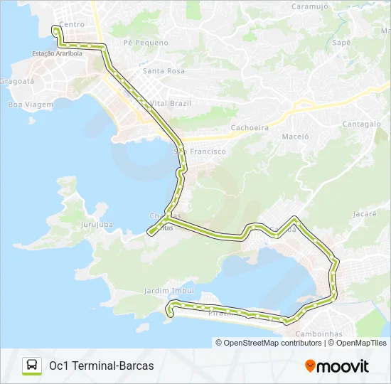 OC1 Bus Line Map