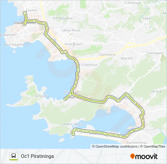 OC1 Bus Line Map