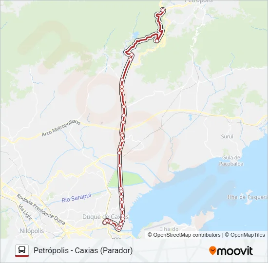 PETRÓPOLIS - CAXIAS (PARADOR) Bus Line Map