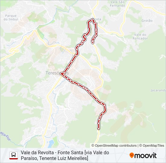 Mapa da linha 41C de ônibus