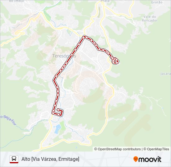 Mapa da linha 46B de ônibus