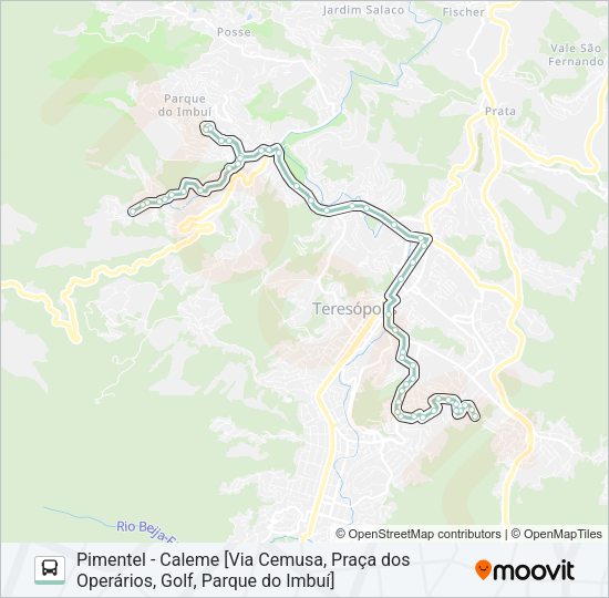 Mapa da linha P03D de ônibus