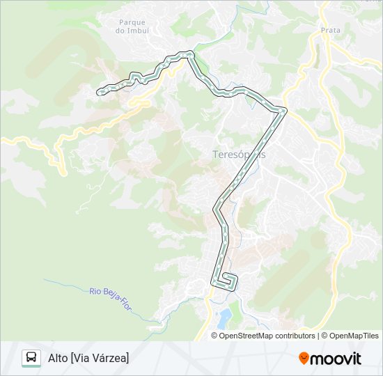 Mapa da linha P05B de ônibus