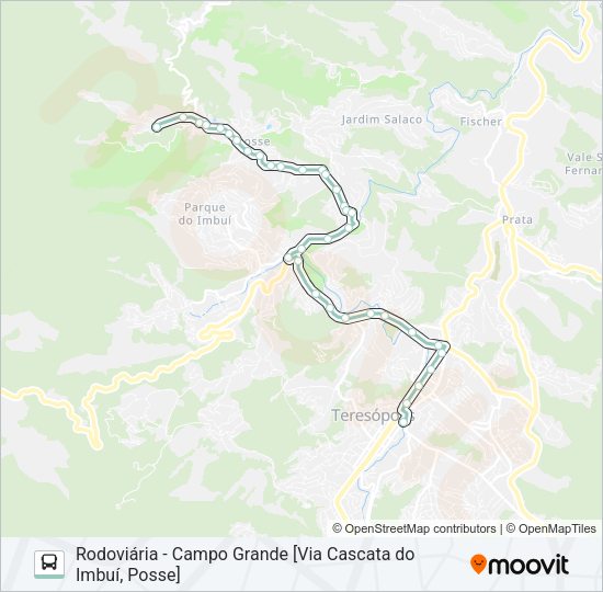 Mapa da linha P11B de ônibus