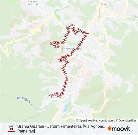 Mapa da linha 13F de ônibus