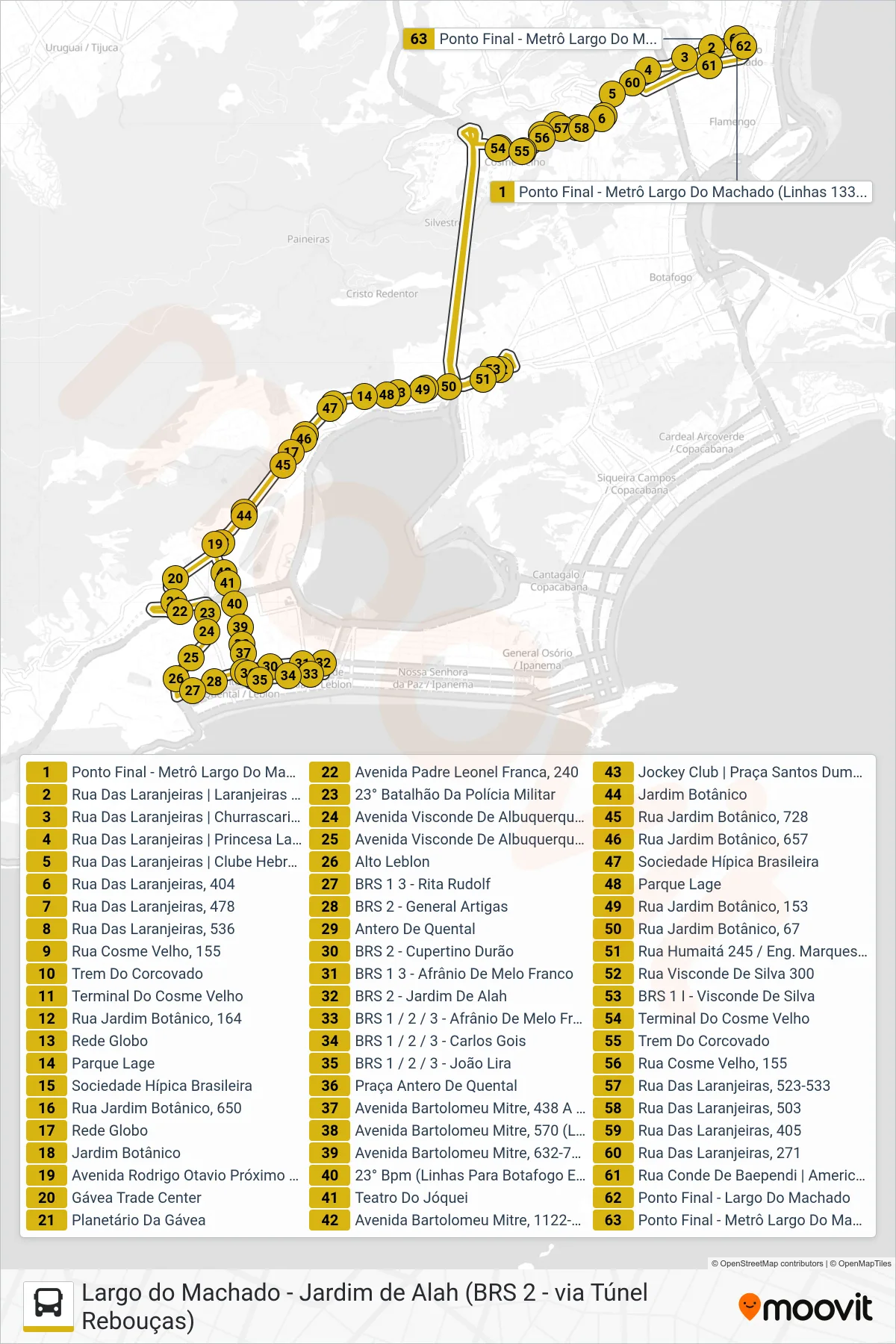 Rota e paradas da linha de ônibus 585 (Jardim de Alah (Circular)) no mapa