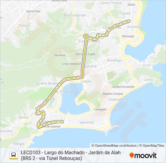 Mapa da linha 585 de ônibus