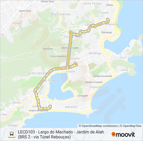 Mapa da linha 585 de ônibus