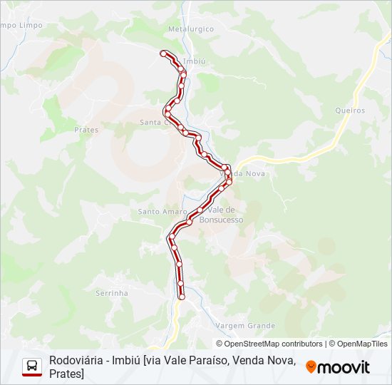 Mapa de 47E de autobús