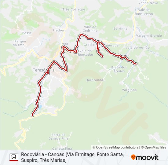 Mapa da linha 30C de ônibus