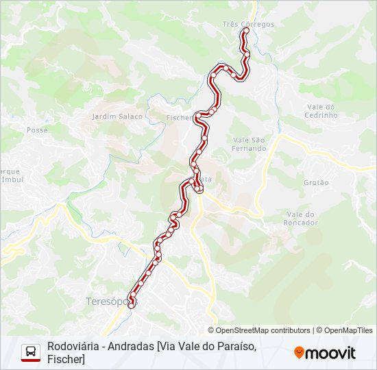 Mapa da linha 32C de ônibus