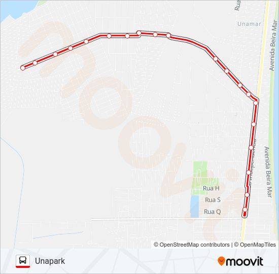 Mapa da linha 346 NOVA CALIFÓRNIA / UNAPARK de ônibus