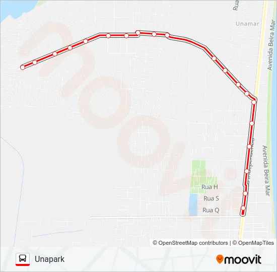 346 NOVA CALIFÓRNIA / UNAPARK Bus Line Map