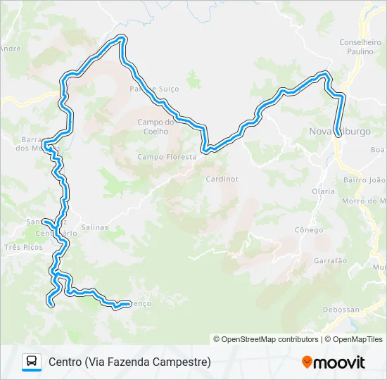 55-A Bus Line Map