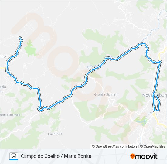 Mapa da linha 58-A de ônibus