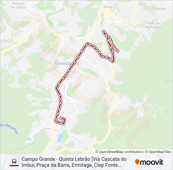 Mapa da linha 60D de ônibus