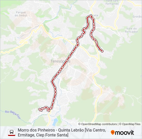 Mapa da linha 60E de ônibus