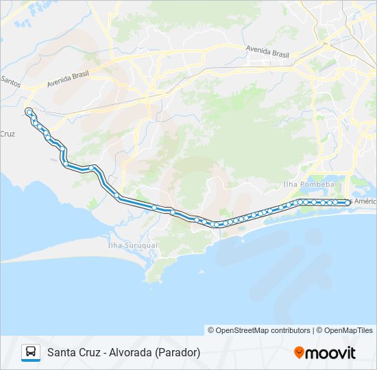 Mapa da linha 11N de ônibus