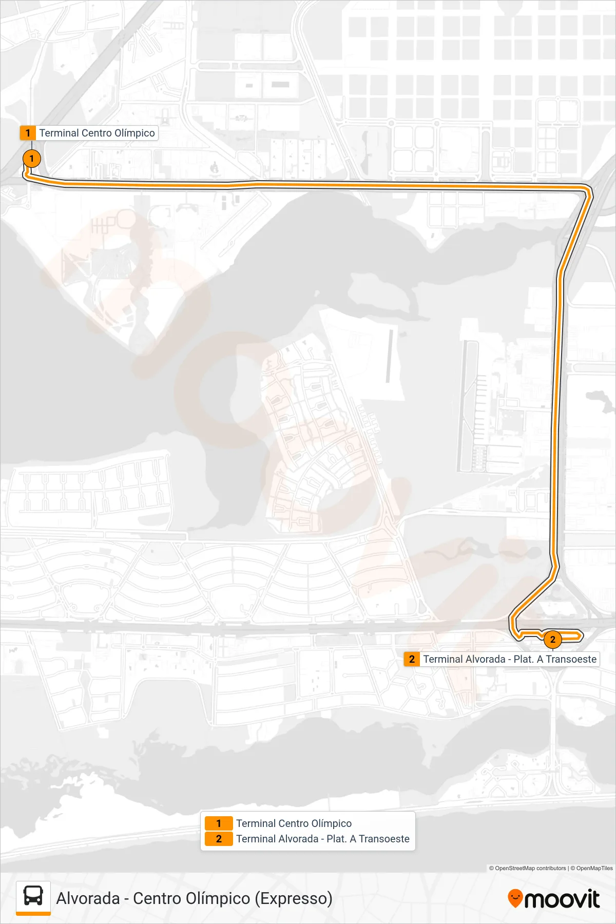 Rota e paradas da linha de ônibus SE009 (Alvorada) no mapa