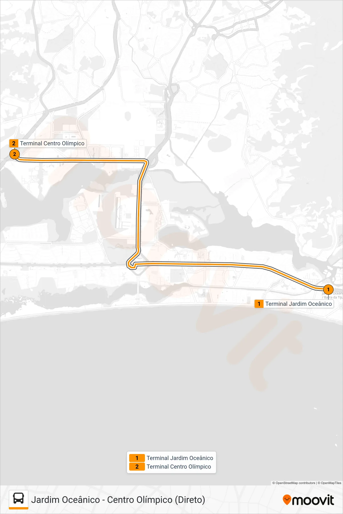 Rota e paradas da linha de ônibus SE008 (Centro Olímpico) no mapa