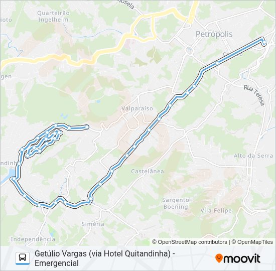 Mapa da linha CDH.1 de ônibus