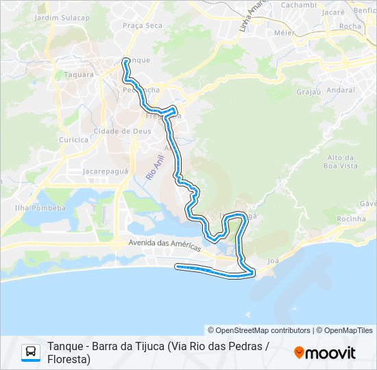 Mapa da linha SV 878 de ônibus