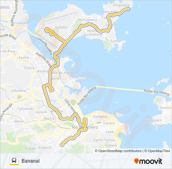 Mapa da linha SN 634 de ônibus