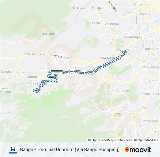 Mapa da linha SP 918 de ônibus