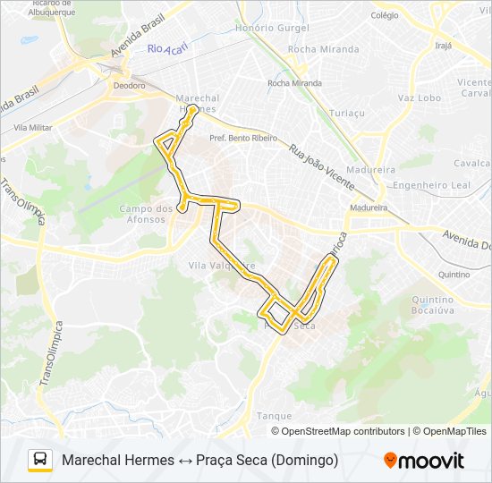Mapa da linha SP 783 de ônibus