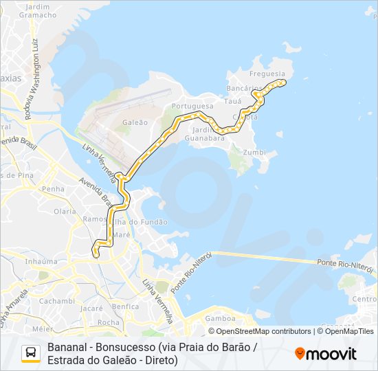 Mapa da linha SVB 901 de ônibus