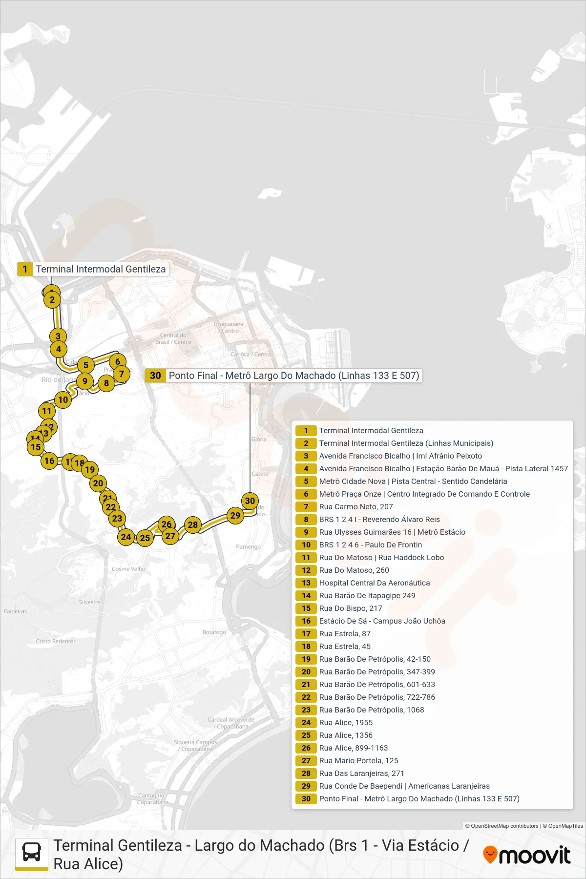 SN 133 bus Line (Largo Do Machado) route and stops on a map