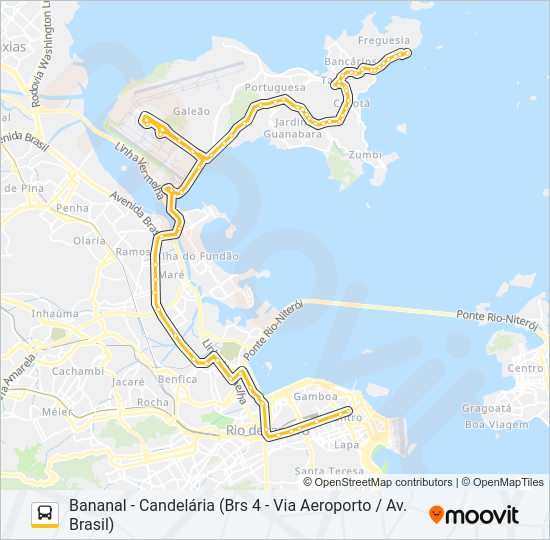 Mapa da linha SN 328 de ônibus